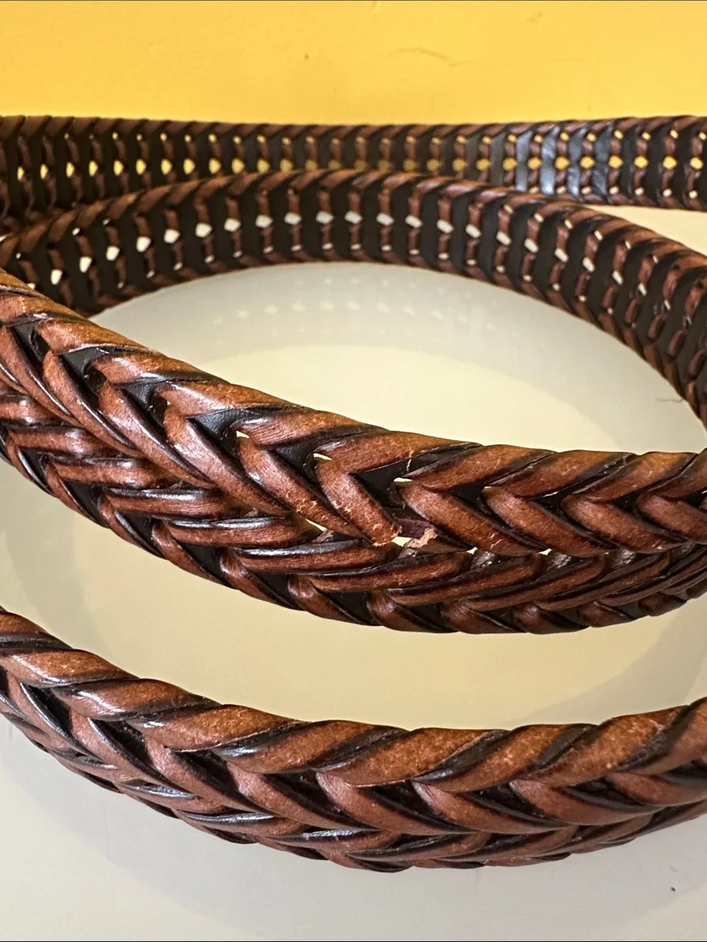 Dockers Brown Braided Leather Men's Belt 3XL Waist 54-58 in